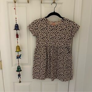 Cat & Jack Beige and Black Animal Print Dress Medium